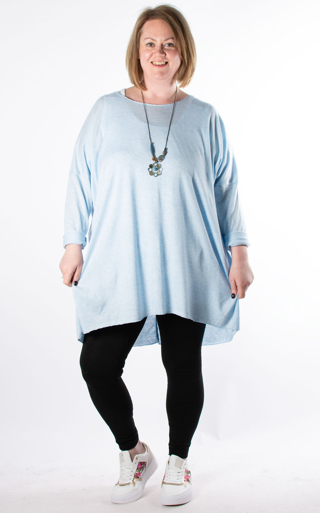 Amy Soft Knit Top | Baby Blue