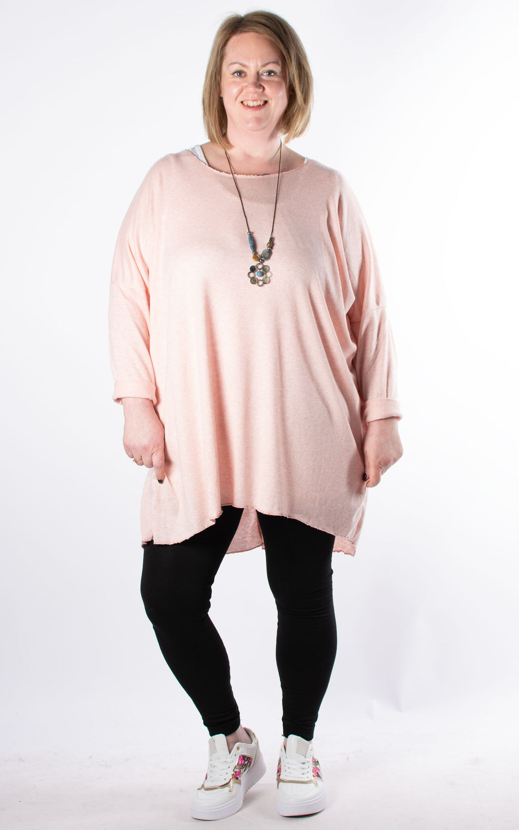Amy Soft Knit Top | Baby Pink
