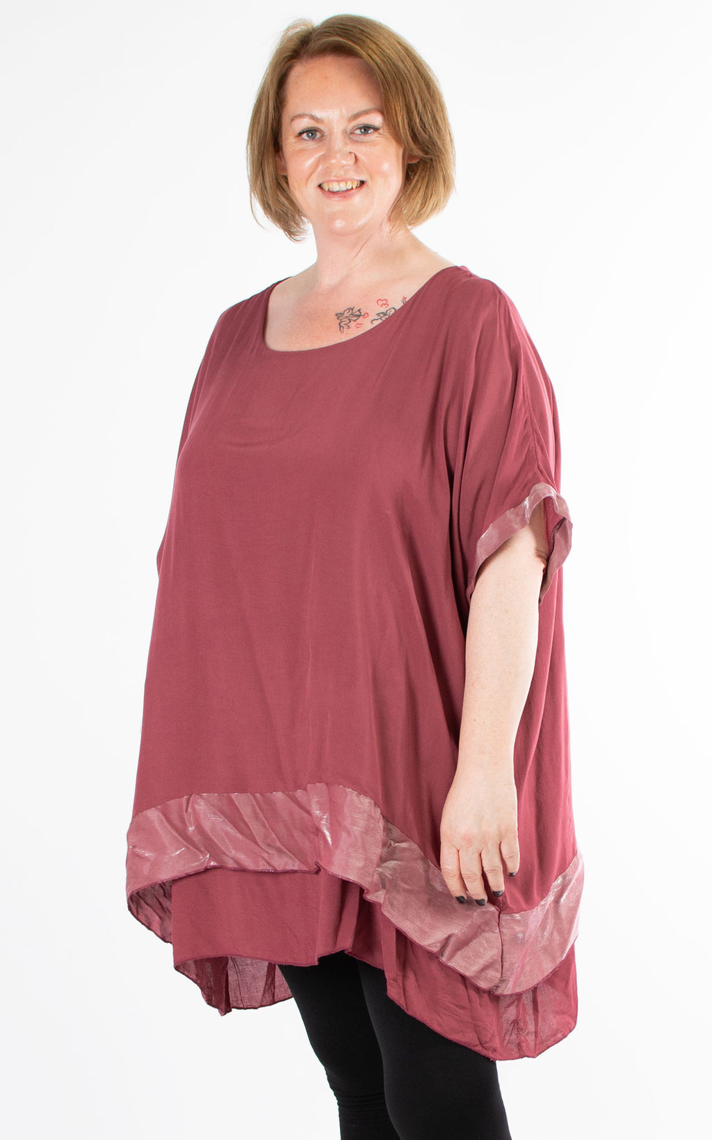 Beverly Double Layer Top | Burgundy