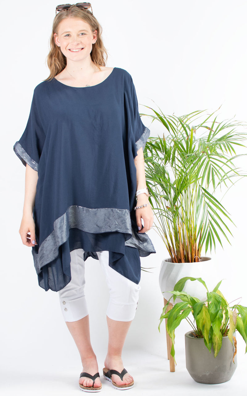 Beverly Double Layer Top | Navy
