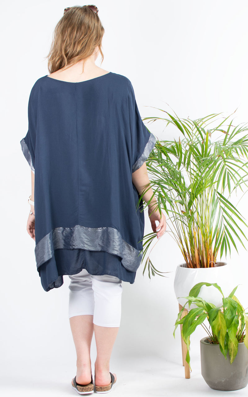 Beverly Double Layer Top | Navy