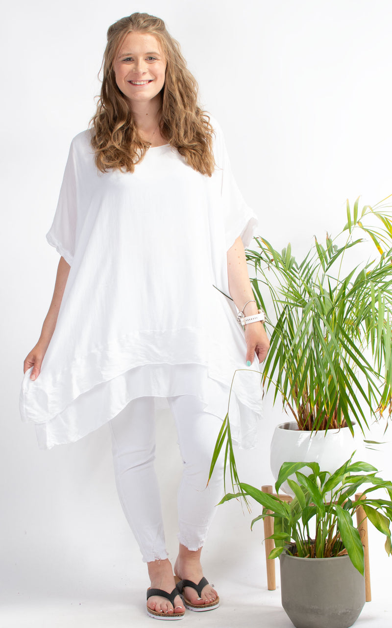 Beverly Double Layer Top | White