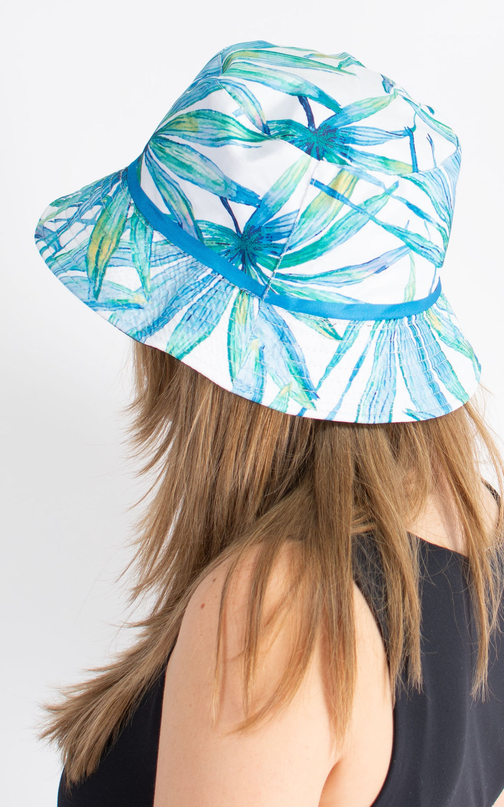 Bucket Hat | Tropical Leaf | Blue