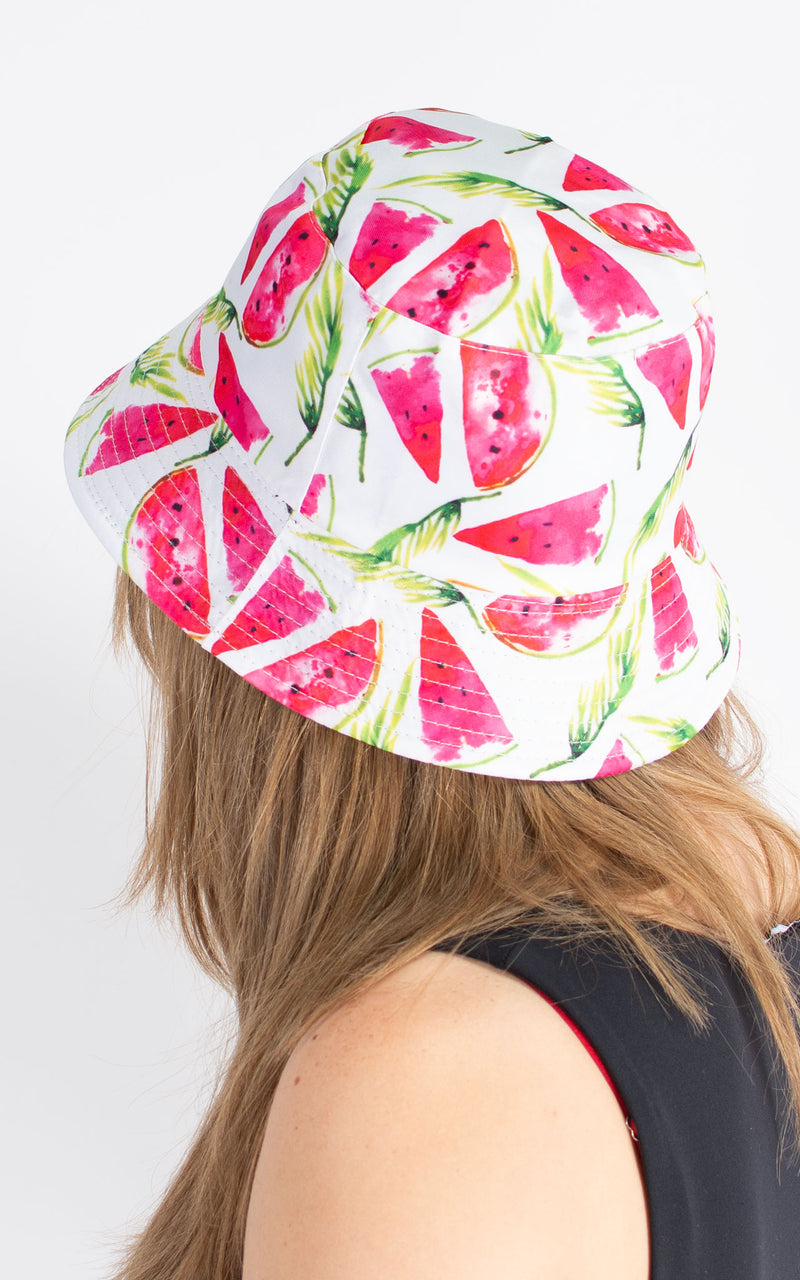 Bucket Hat | Watermelon | White