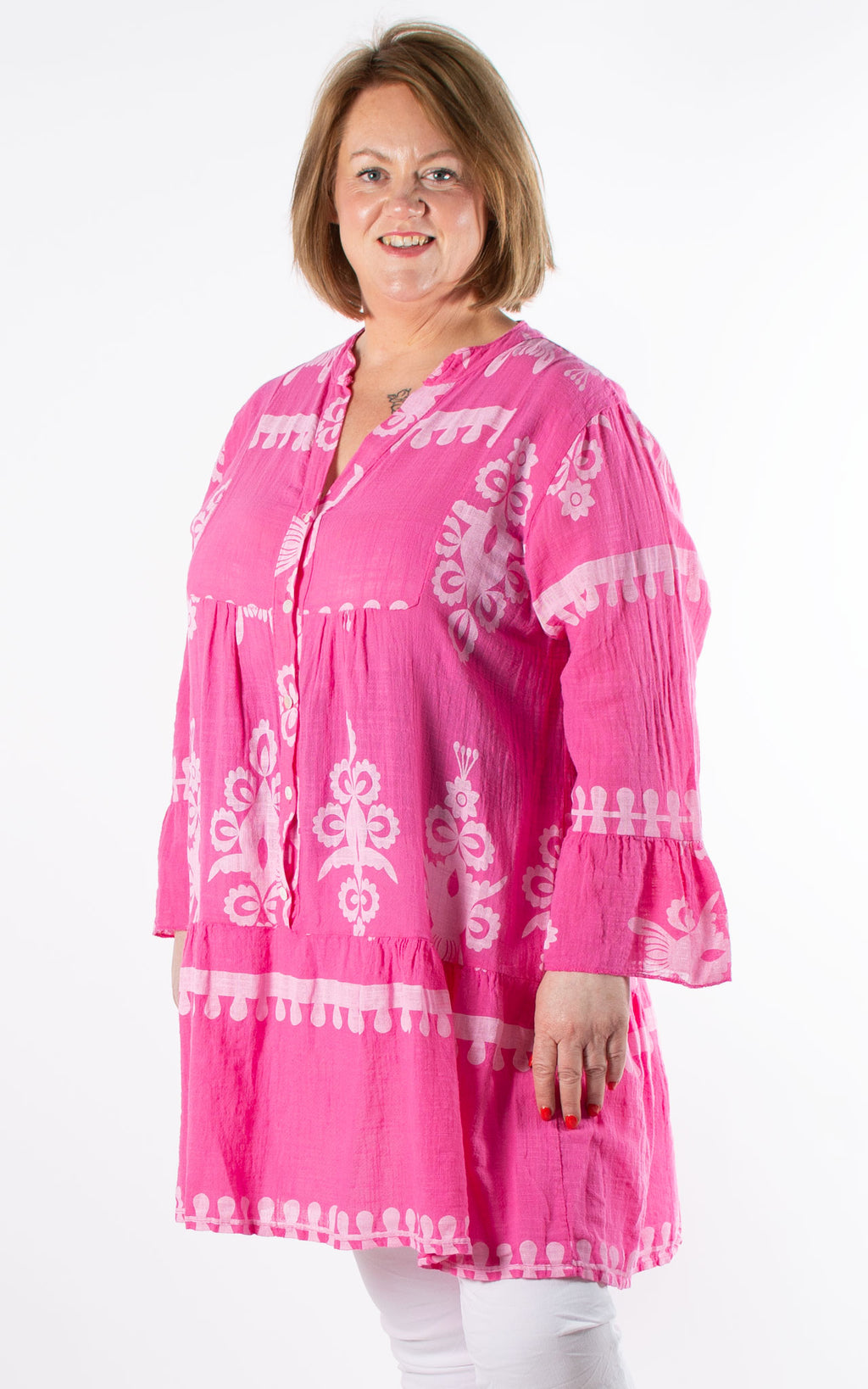 Cheesecloth Smock | Paisley | Hot Pink