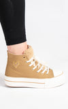 Connie Trainer | Platform High Top | Taupe