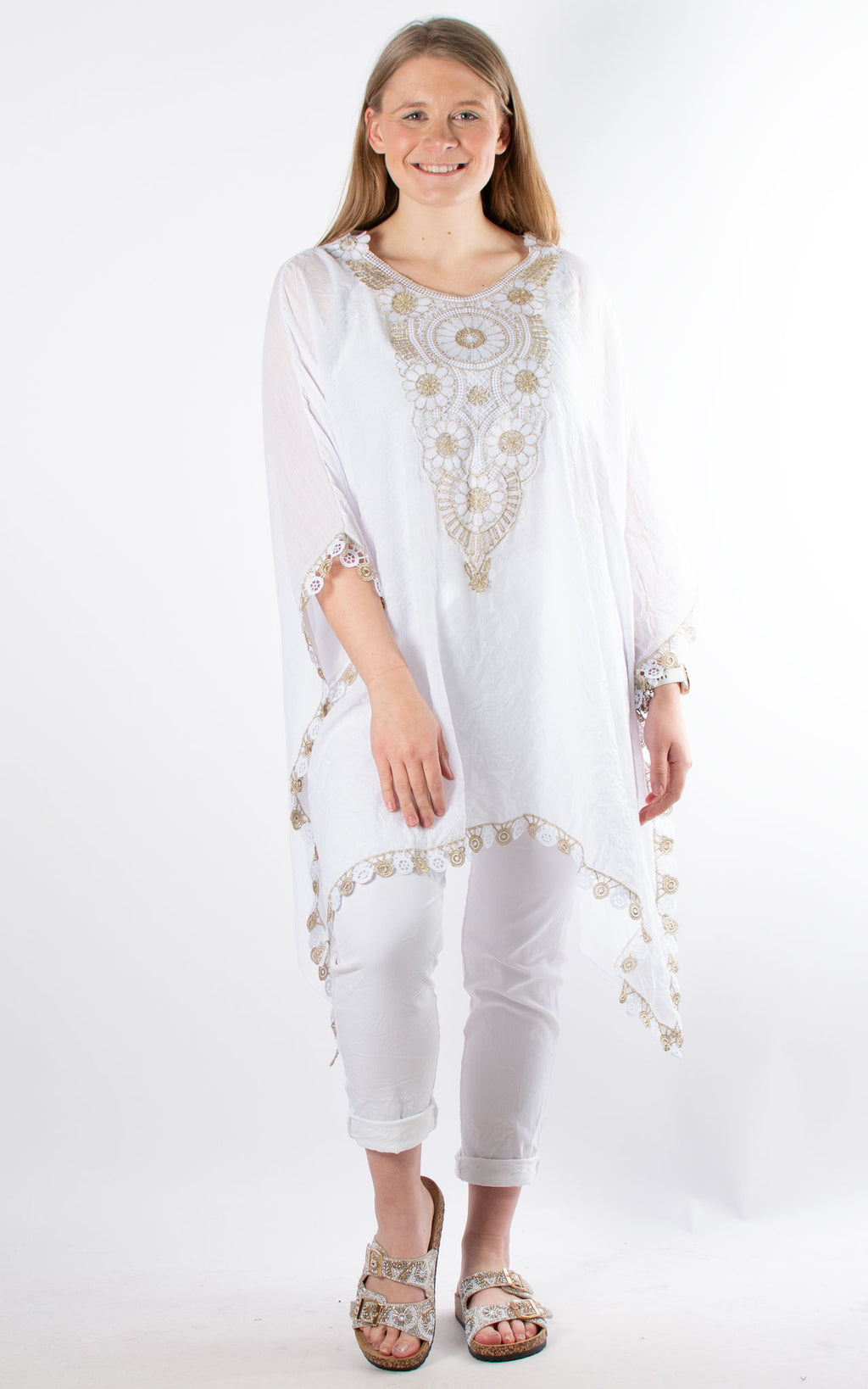 Embroidery Kaftan | White