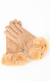 Faux Fur Gloves| Camel