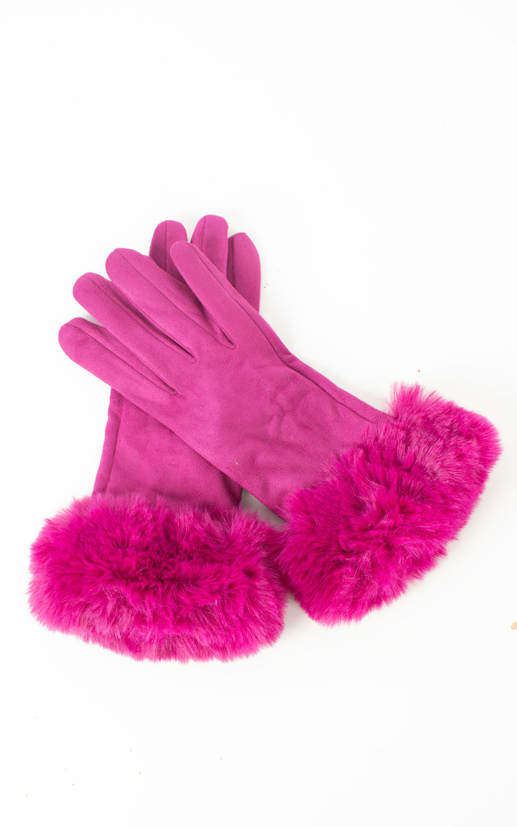 Faux Fur Gloves| Plum