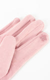 Faux Suede Plain Gloves | Pink
