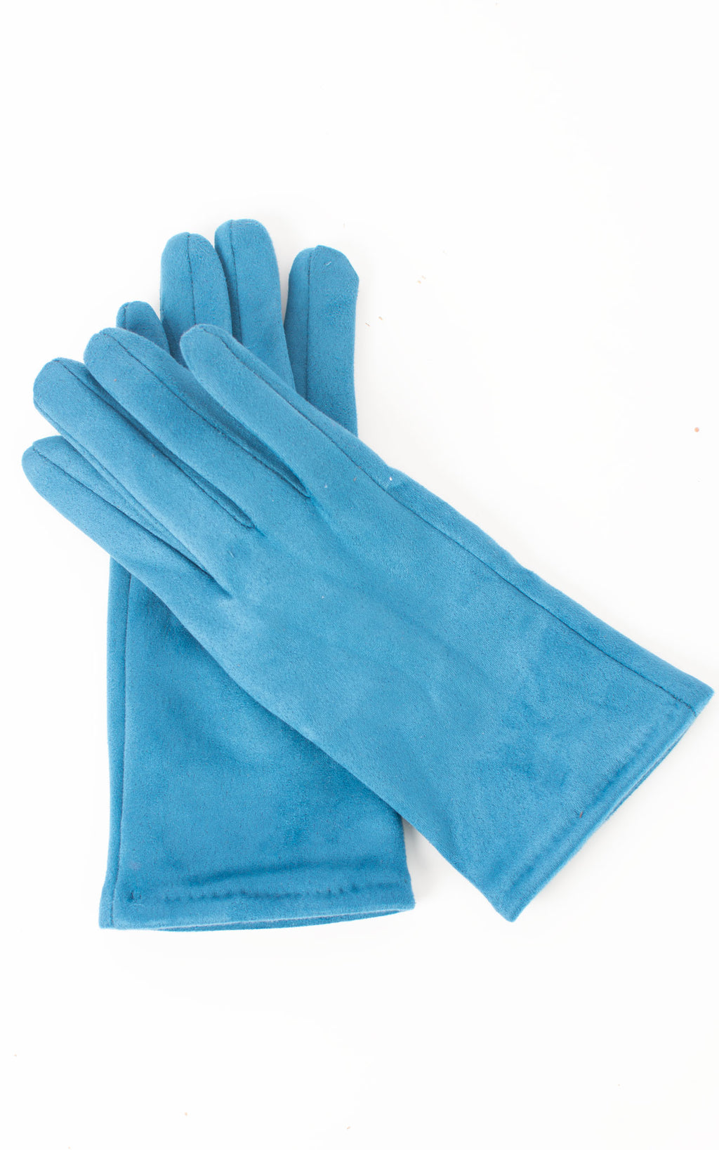 Faux Suede Plain Gloves | Teal