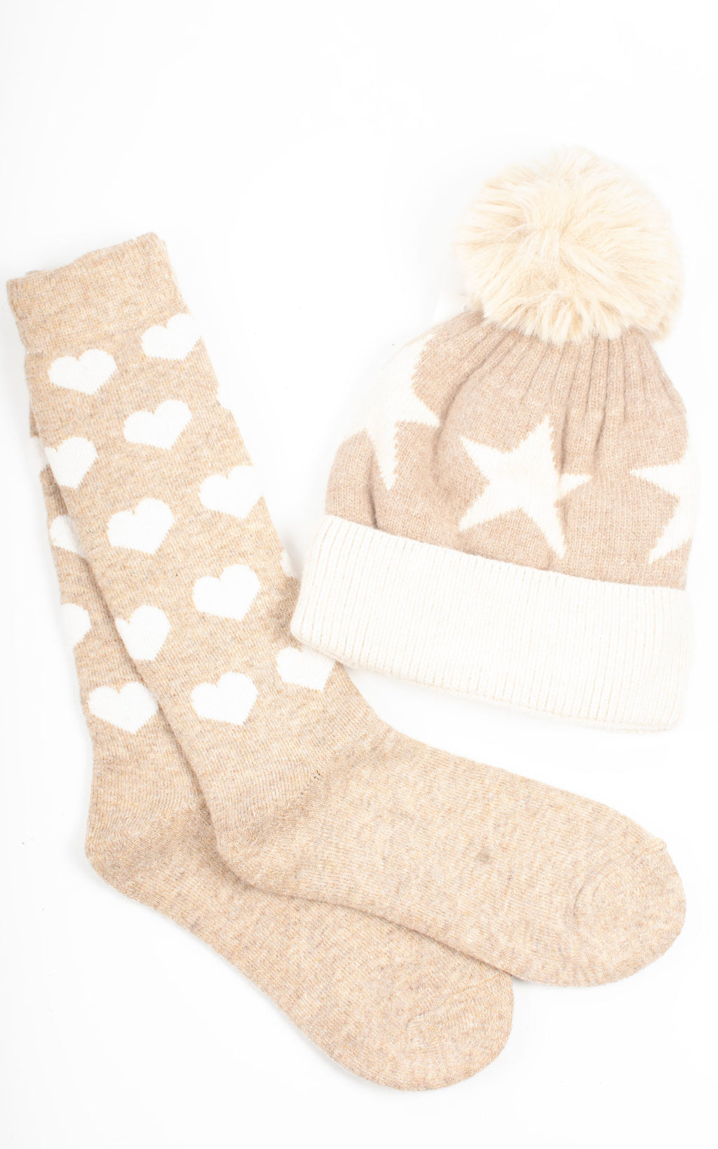 Gift Sets | Hat and Socks | Stars | Beige