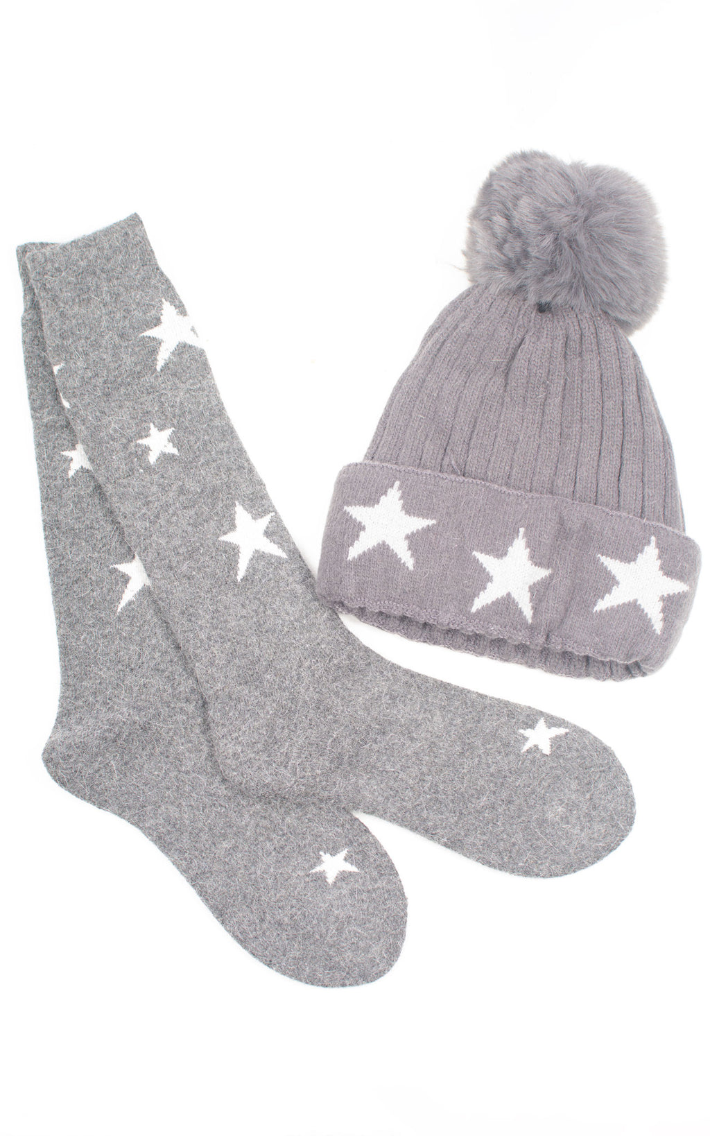 Gift Sets | Hat and Socks | Stars | Dark Grey