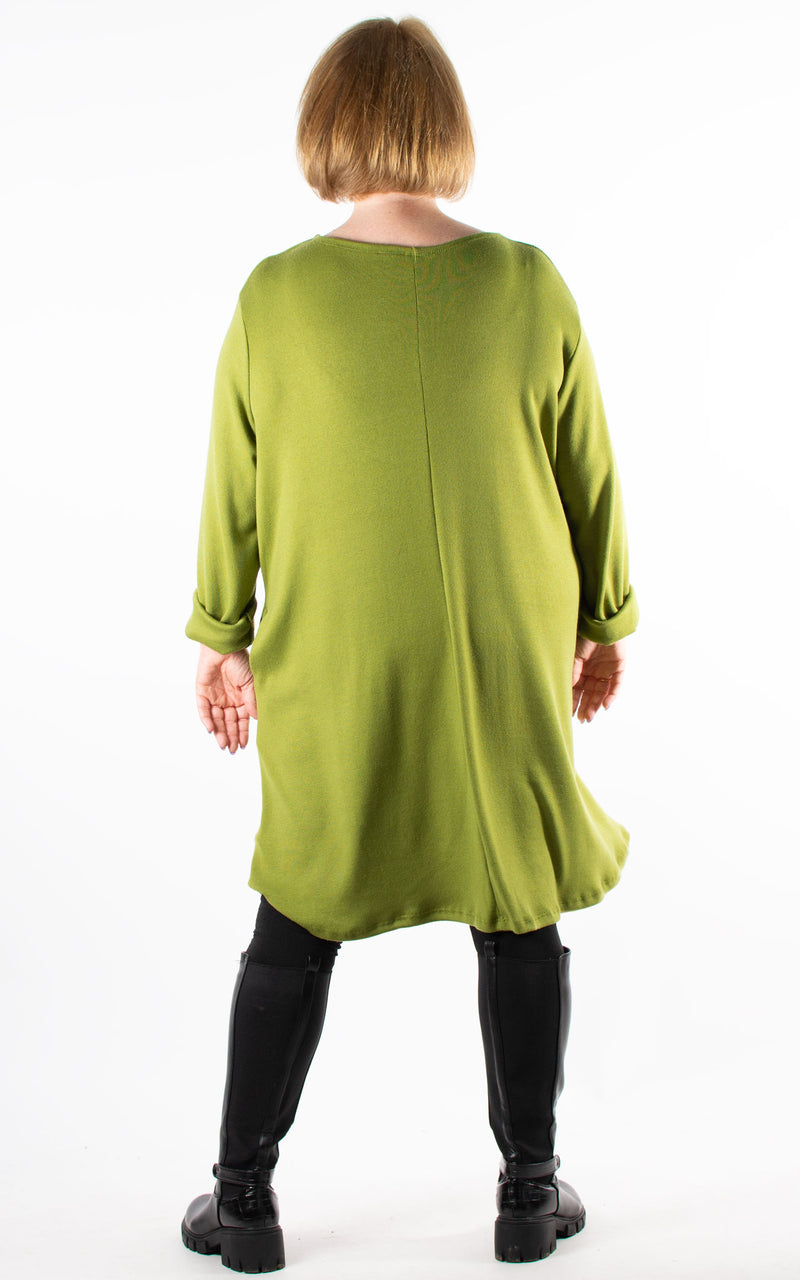 Holly Thin Knit Dress | Moss Green