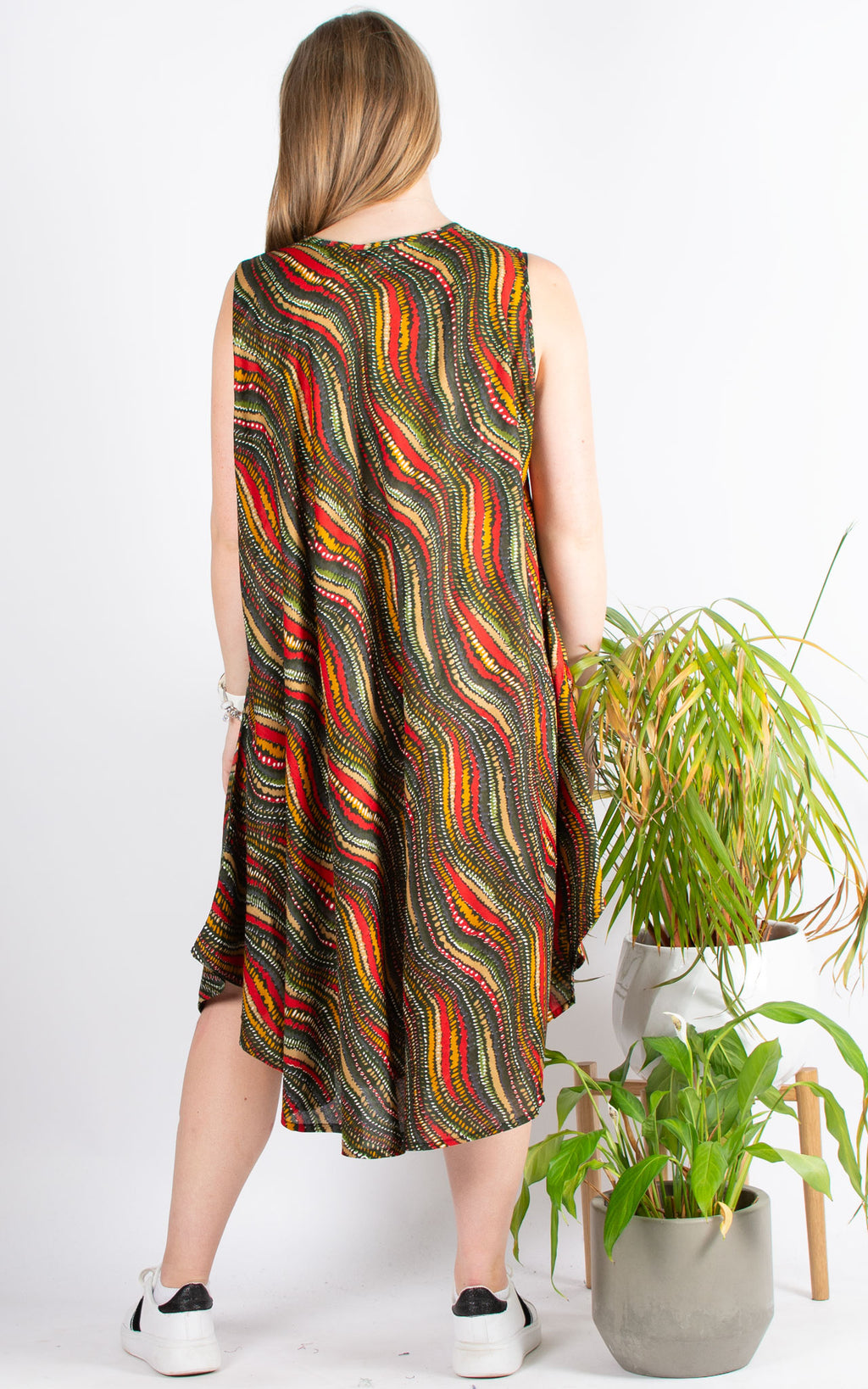 India Cover Up Dress | Multicolour Waves | Green
