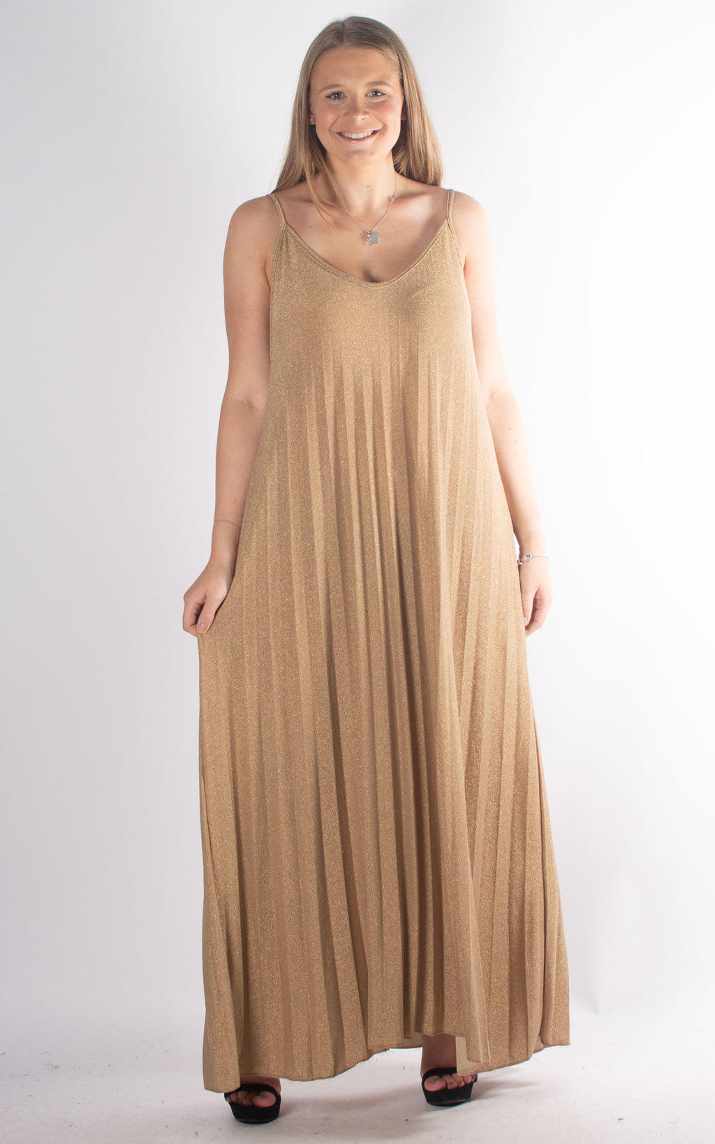 Isabel Strap Dress | Gold