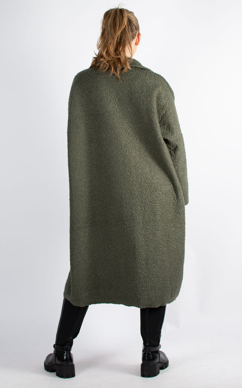 Kerry Boucle Coat | Khaki
