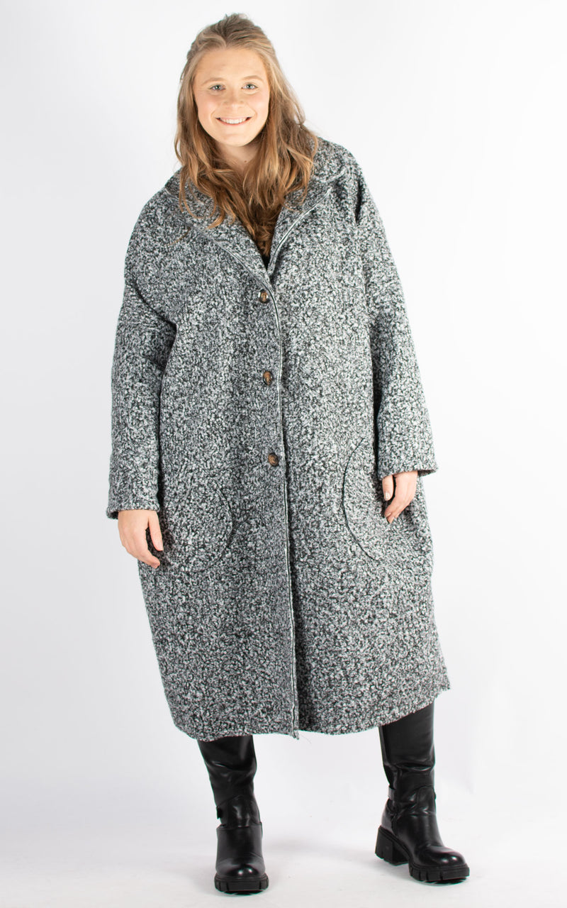 Kerry Boucle Coat | Light Grey