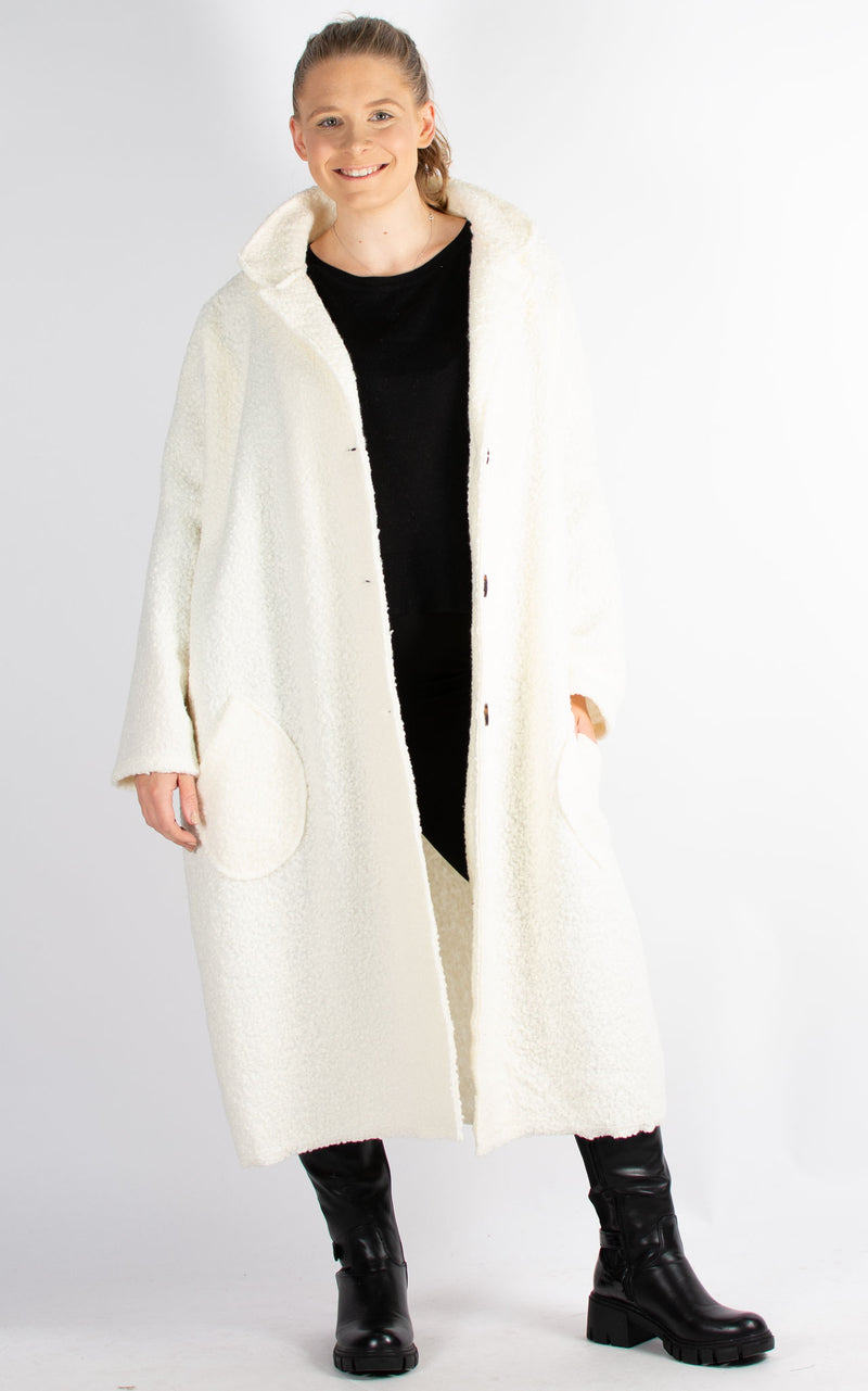 Kerry Boucle Coat | Winter White
