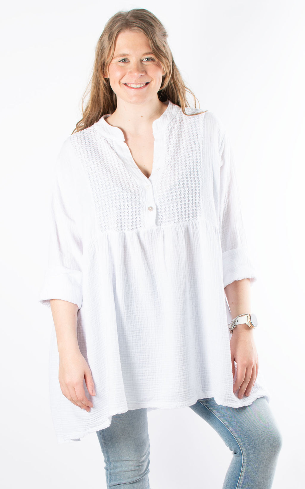 Leah Cotton Tunic | White
