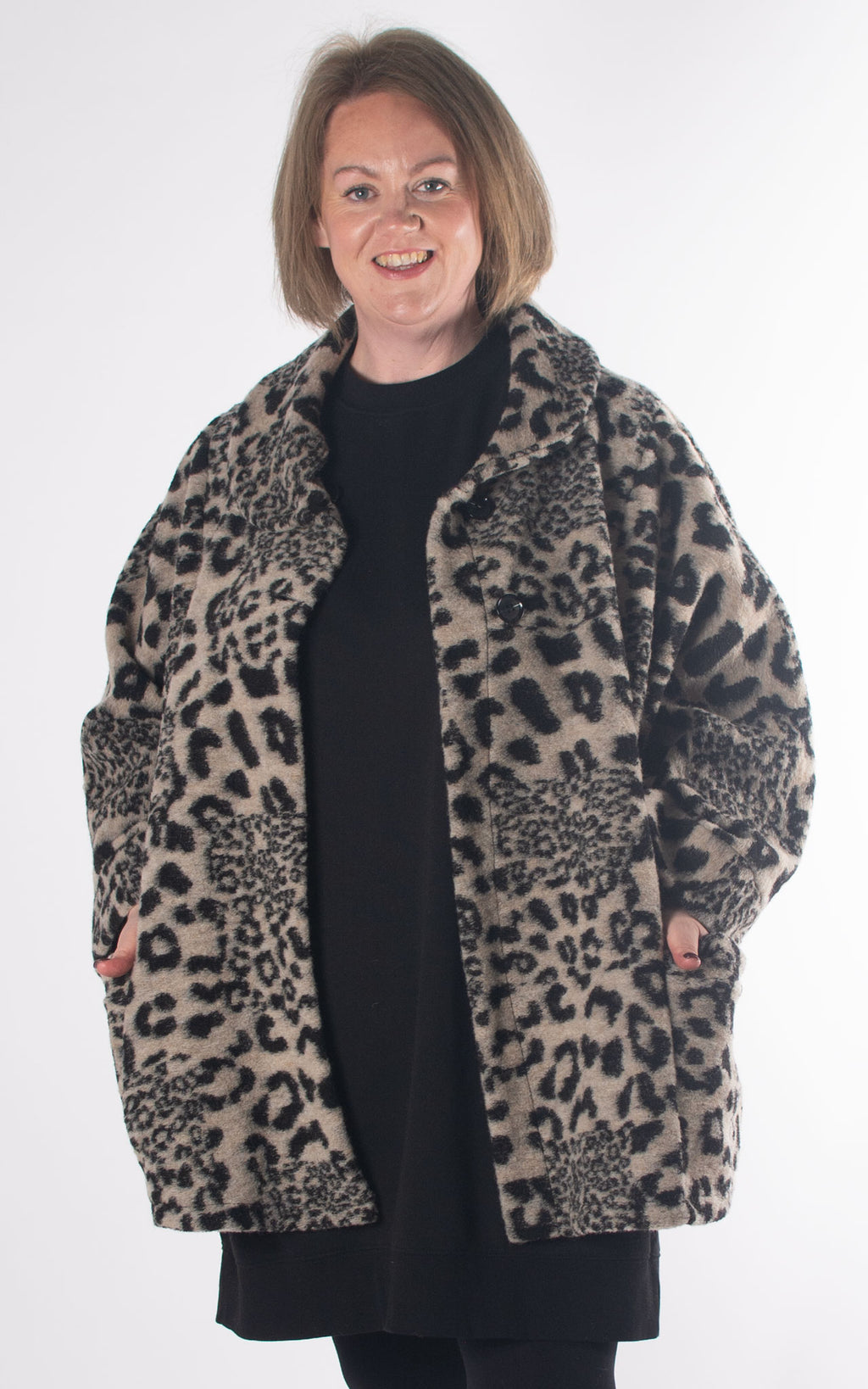 Leopard Print Coat | Taupe