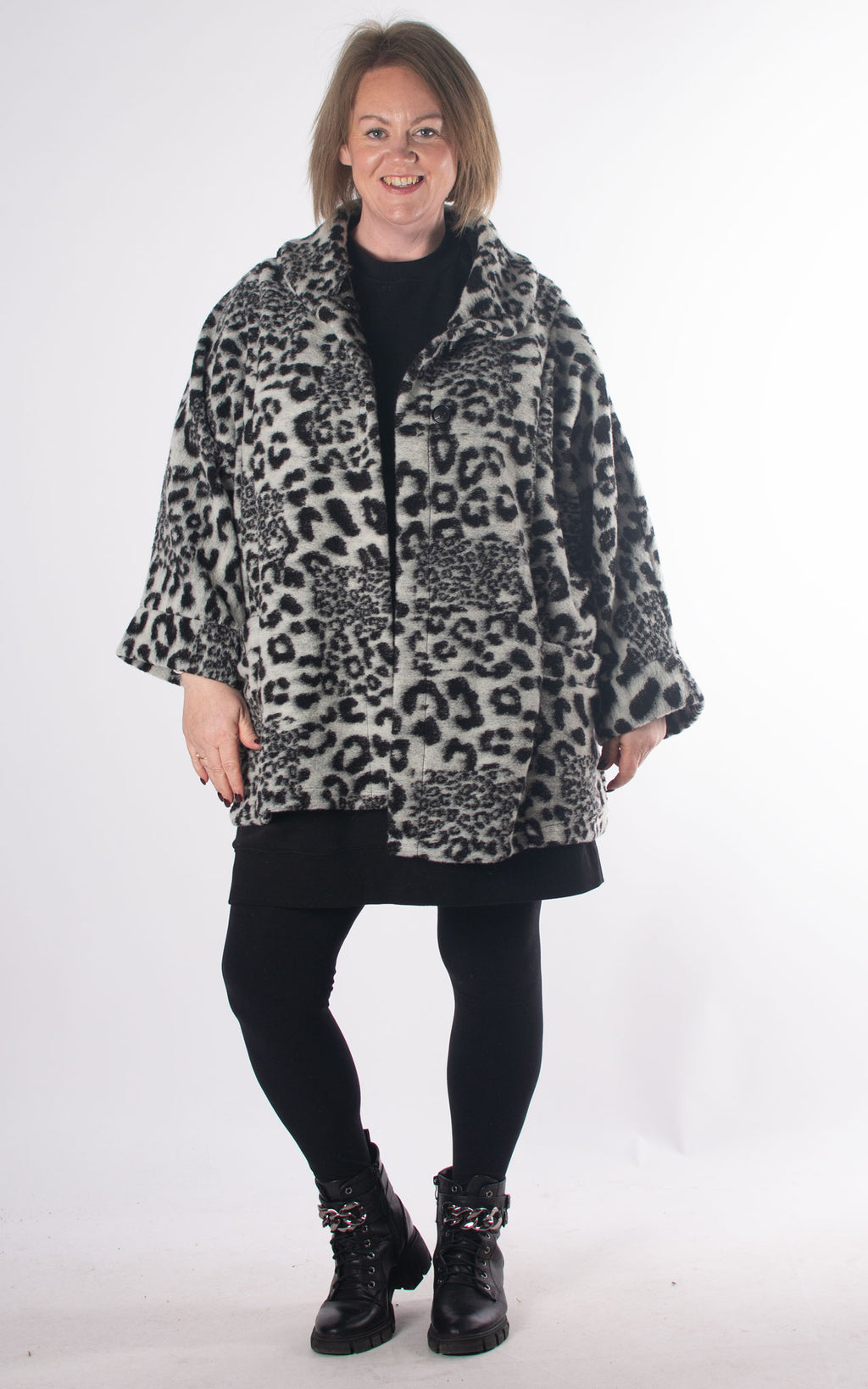 Leopard Print Coat | White