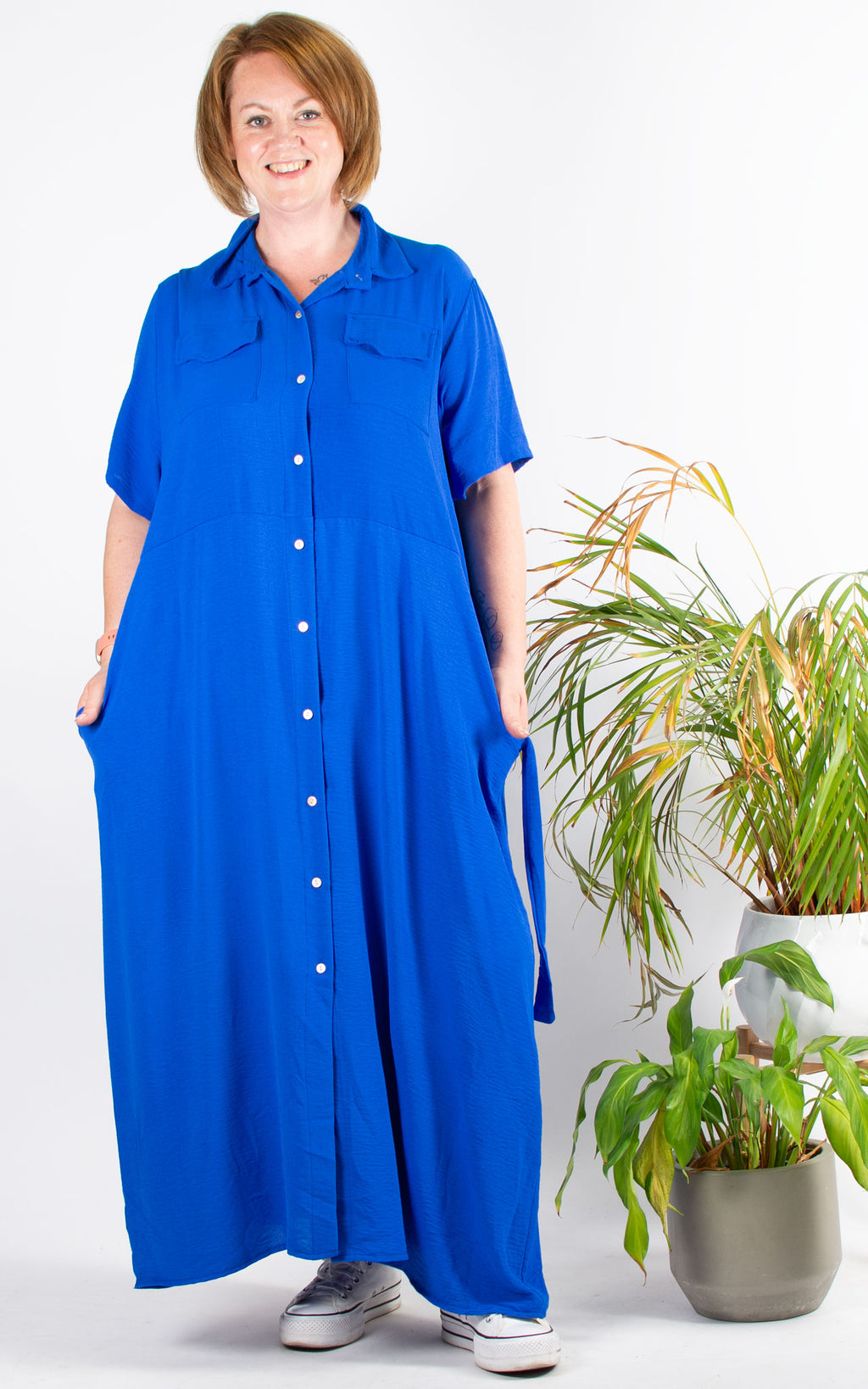 Libby Maxi Shirt Dress | Cobalt