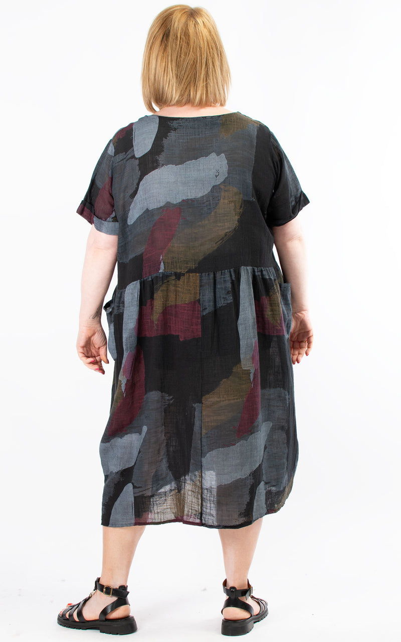 Lilly Abstract Dress | Black