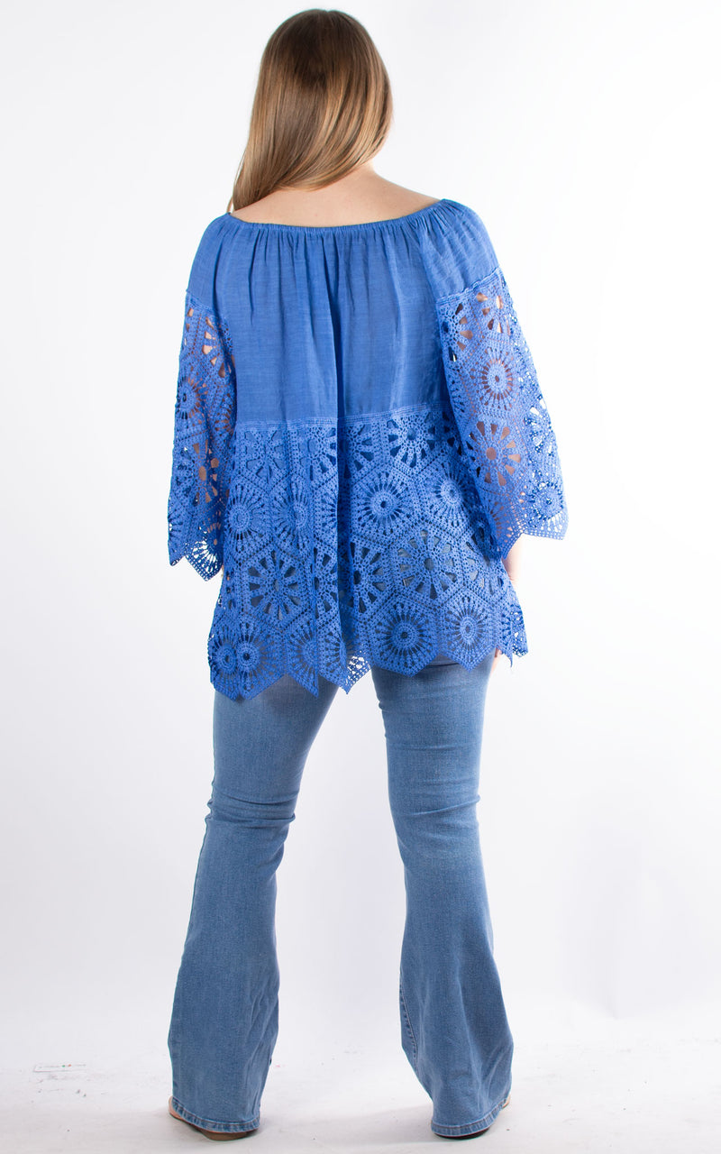 Luna Crochet Top | Cobalt
