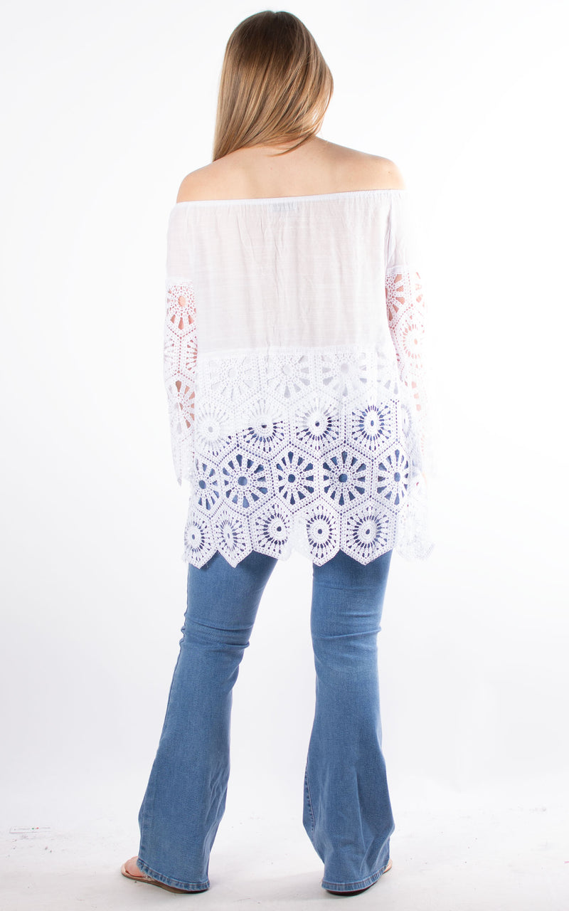 Luna Crochet Top | White