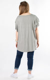 Millie Frill T-Shirt | Light Grey