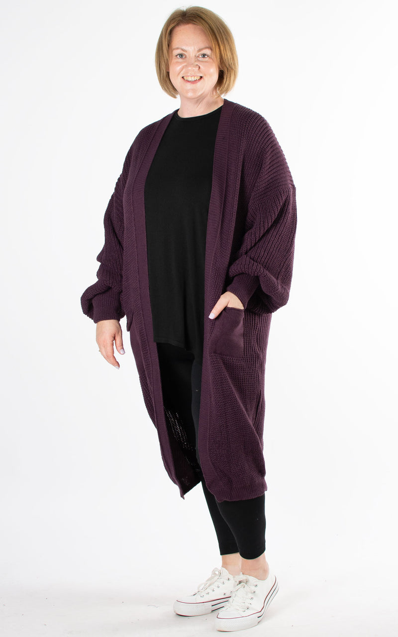 Ottie Oversized Cardigan | Purple