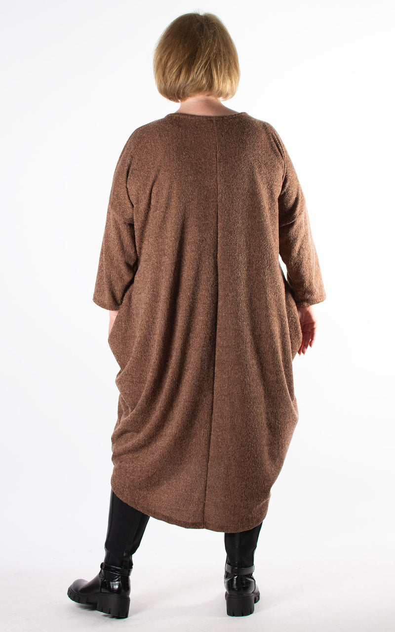Penelope Ribbed Knit Dress | Chocolate Brown