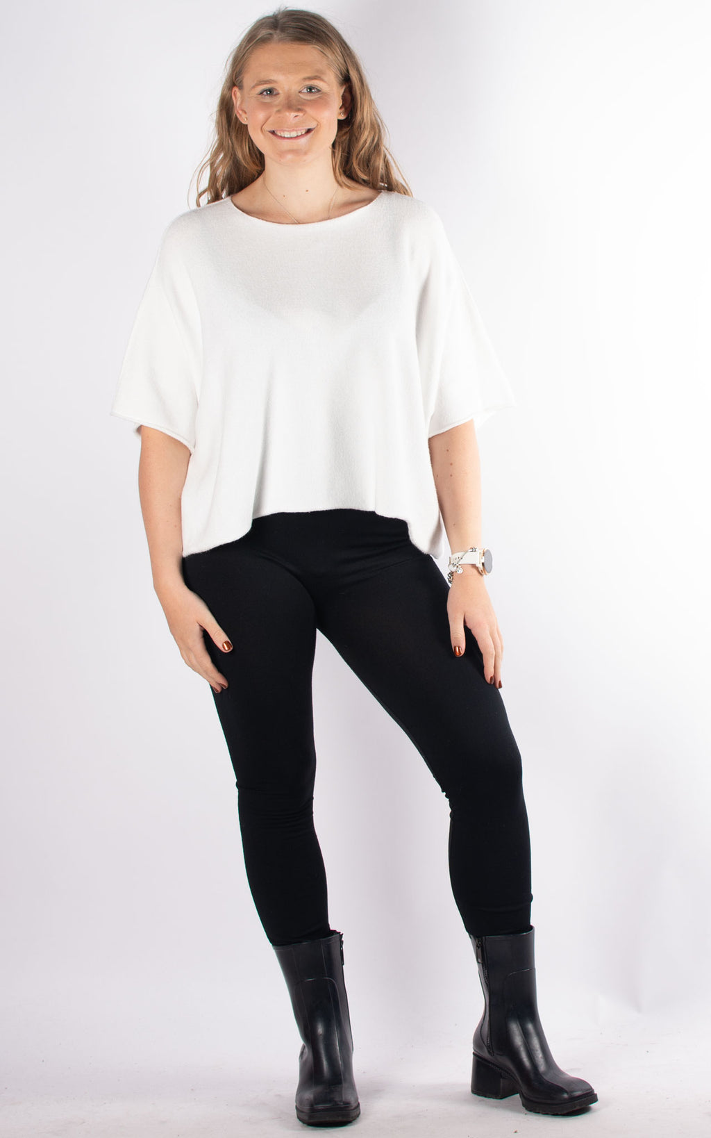 Pia Cropped Jumper | White