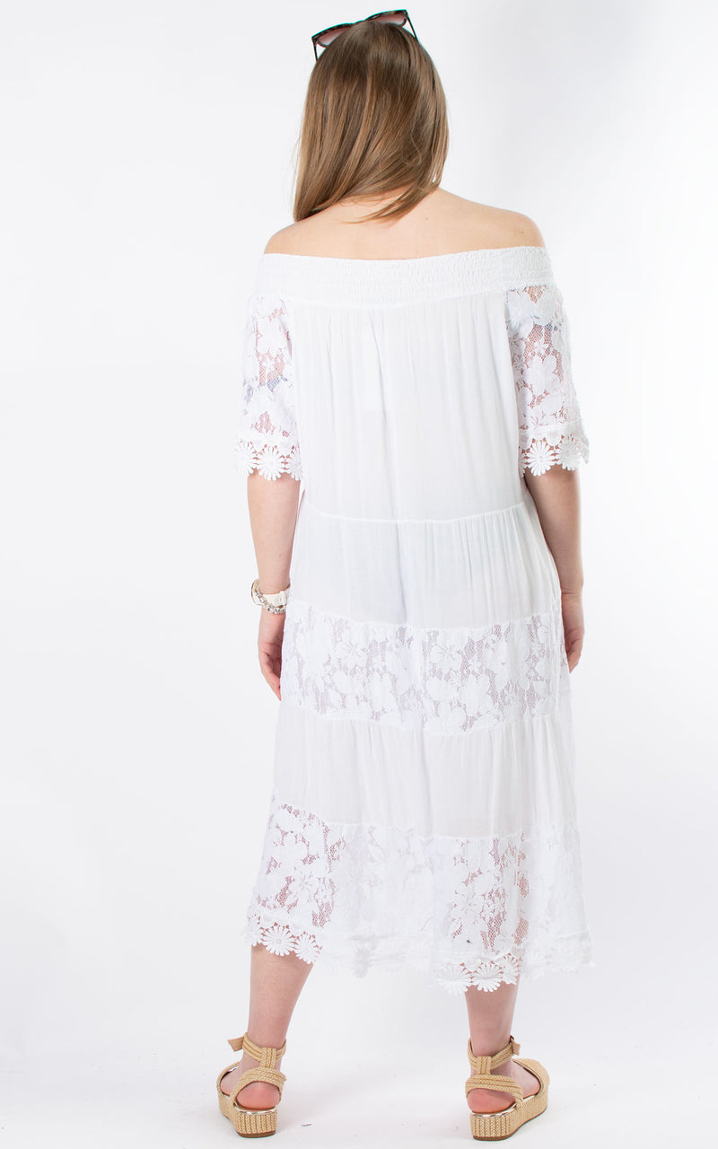 Raquel Lace Dress | White