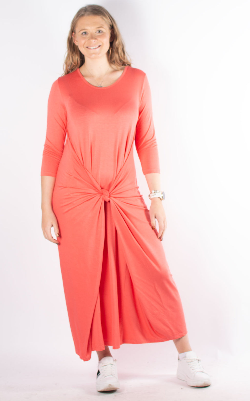 Rose Cocoon Dress | Coral