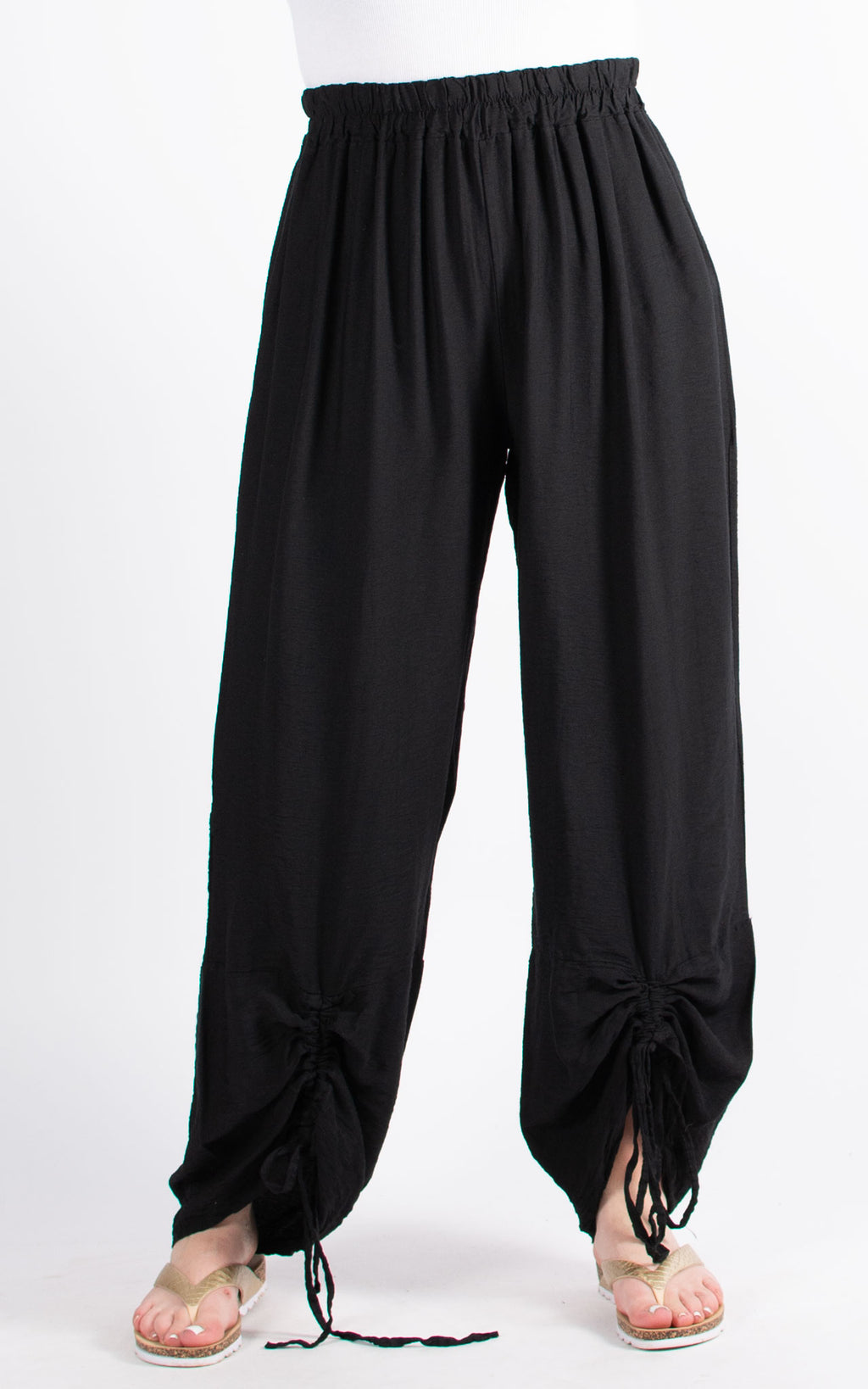 Ruched Detail Trouser | Black
