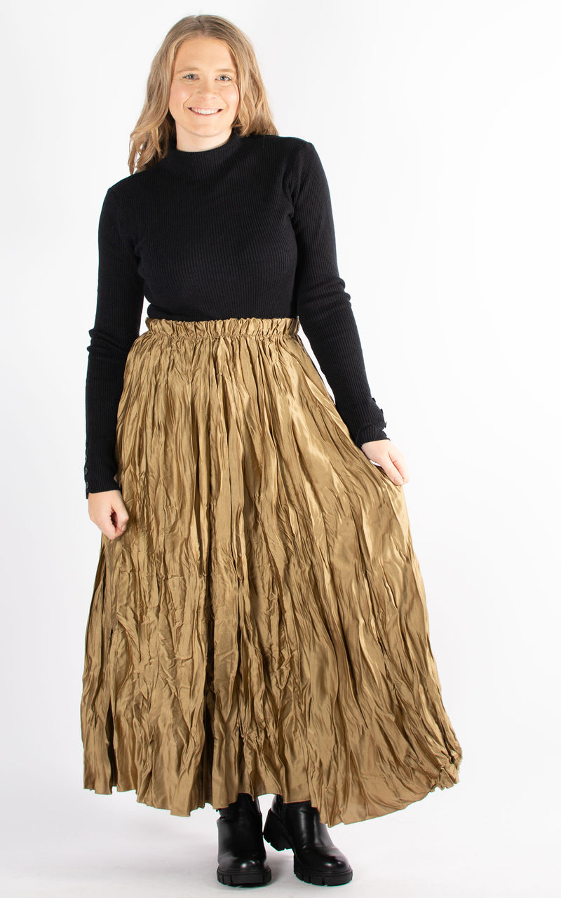 Satin Skirt | Gold