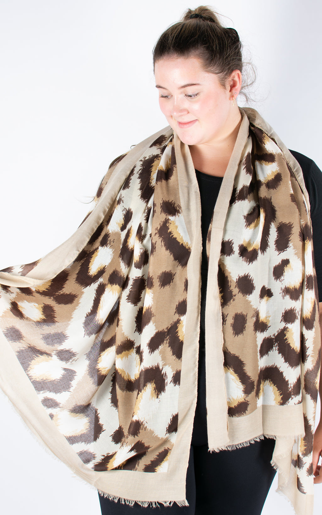 Scarf | Leopard | Large Taupe