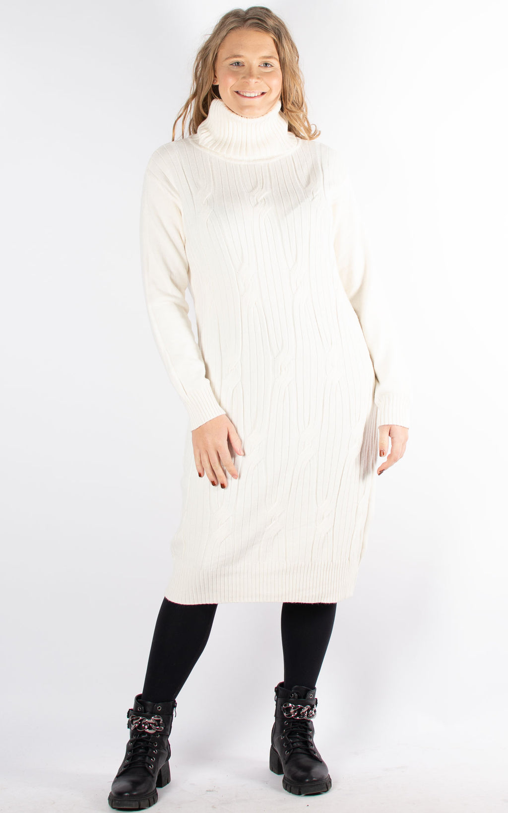 Sonia Cable Knit Dress | Cream