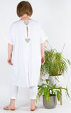 Sparkle Heart T-shirt Dress | White