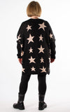 Star Pattern Cardigan | Black & Pink