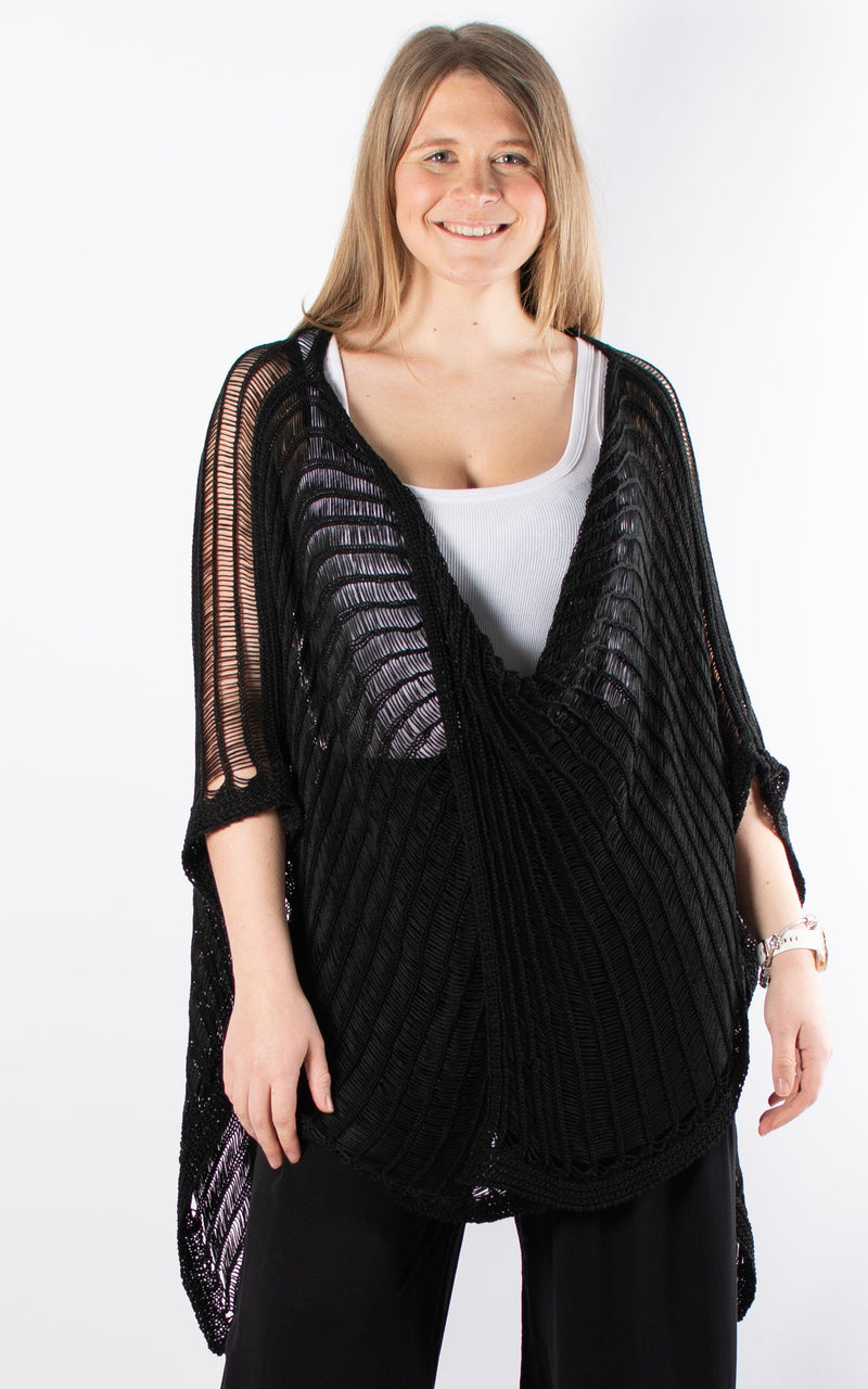 Twisted Front Cover Up | Black