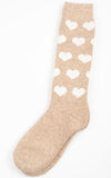 Winter Socks | Long | Hearts | Beige