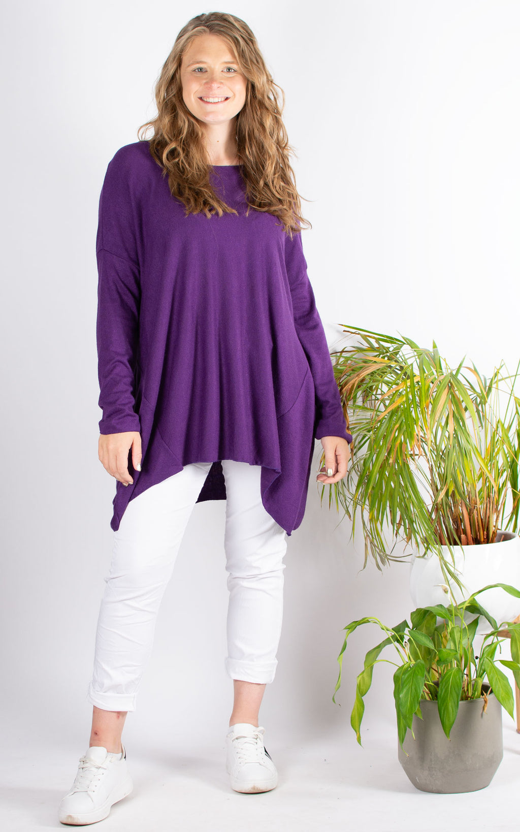 Xanthe Soft Knit Top | Purple