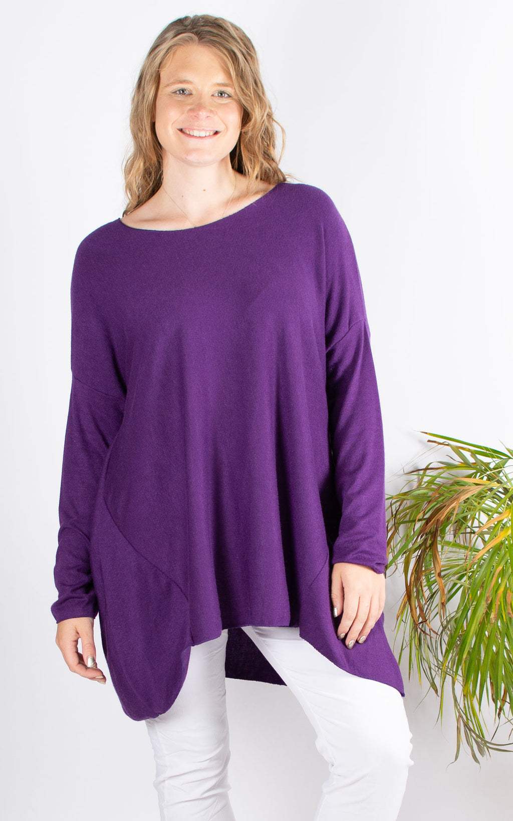 Xanthe Soft Knit Top | Purple
