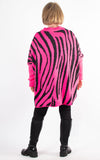 Zebra V-neck Jumper | Pink