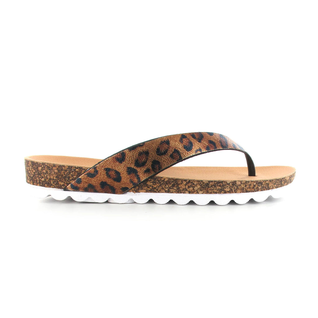 Hazel Flip Flop | Tan Leopard