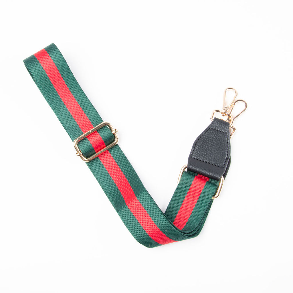 Briony Bag Strap | Green & Red Stripe