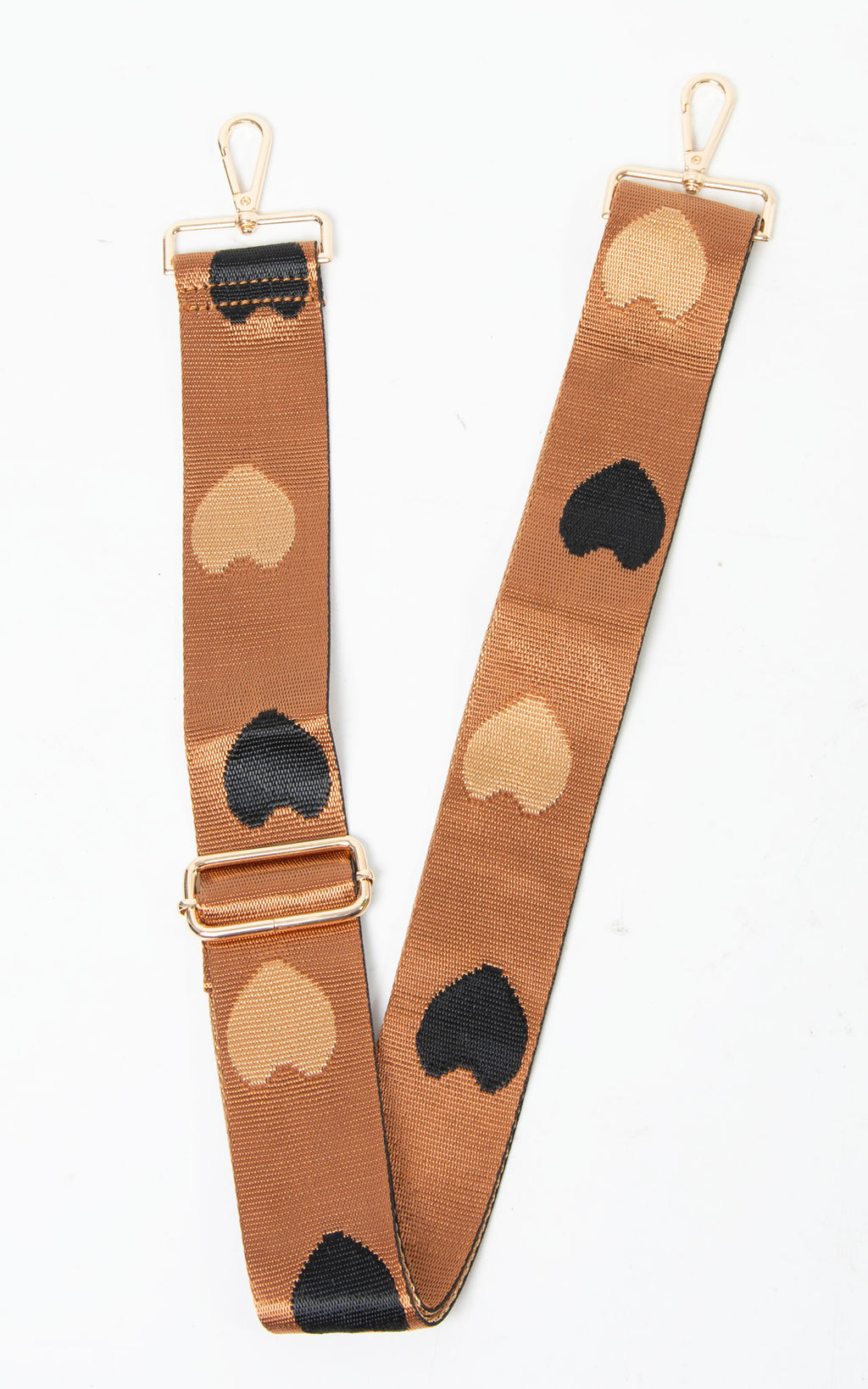 Briony Bag Strap | Hearts | Brown